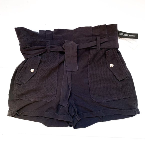 NWT anthropologie black paperbag utility shorts M - Picture 3 of 8